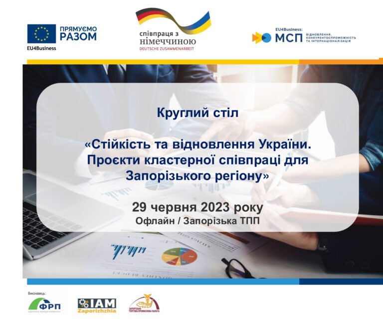 Круглий стіл «Стійкість та відновлення України. Проєкти кластерної співпраці для Запорізького регіону»