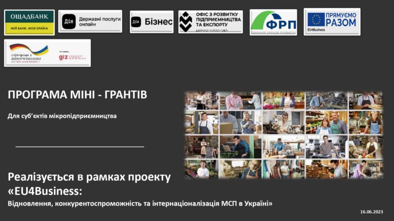 Програма міні-грантів для суб&#8217;єктів мікропідприємництва