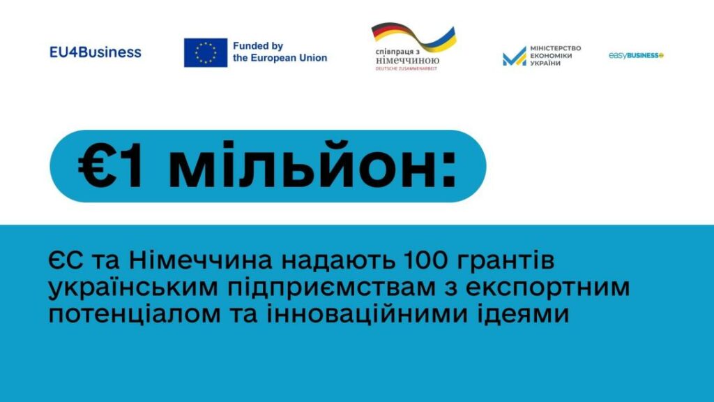 ЄС і Німеччина нададуть 100 грантів по 10 тисяч євро українським підприємствам