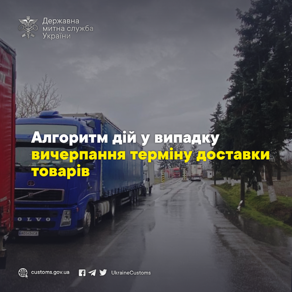 Алгоритм дій у випадку вичерпання терміну доставки товарів