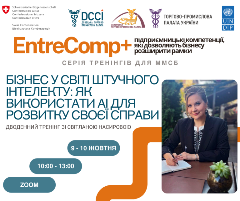Тренінг «Як використовувати штучний інтелект для розвитку бізнесу»: 9 &#8211; 10 жовтня 2024 року