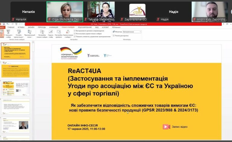 Як забезпечити відповідність продукції вимогам ЄС? — Відповіді від експертів Запорізької ТПП