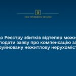 До Міжнародного реєстру збитків можна подати заяву про компенсацію за зруйновану нежитлову нерухомість