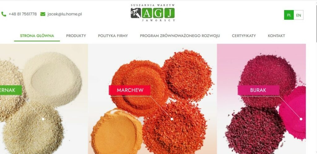 Комерційна пропозиція AGJ Jaworscy Spółka Ja – польського виробника сушених овочів