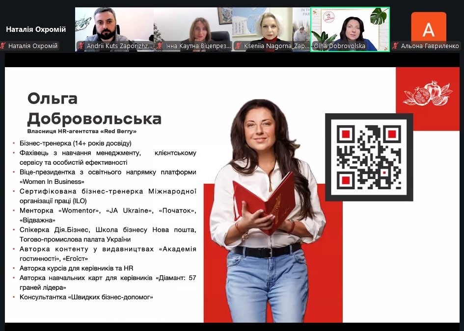 Перший вебінар програми від Харківської та Запорізької ТПП присвятили командній взаємодії