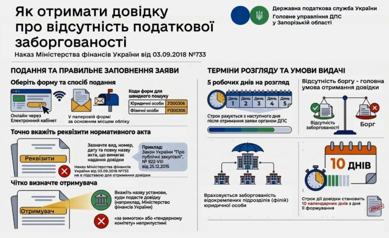 Як отримати довідку про відсутність податкової заборгованості?